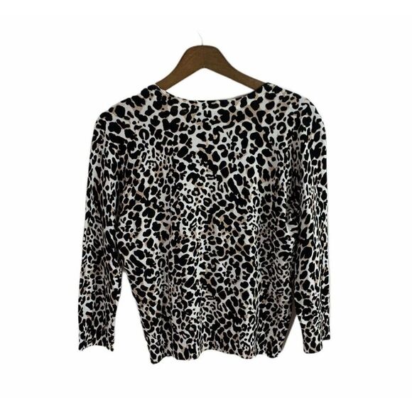 Cable And Gauge Leopard Print Cardigan Size small - Picture 4 of 9